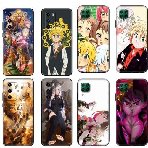 Black tpu Case For Huawei P30 Lite P30 Pro P40 Case For Huawei P40 LITE E P Smart 2020 Case Cover Nanatsu no Taizai 7 Deadly Sin