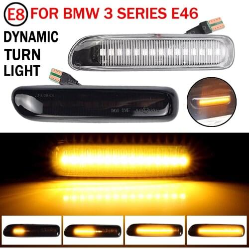2x Flowing Turn Signal Light Dynamic LED Side Marker Light 12v Side Repeater Lamp For BMW E46 3er Limo Coupe Compact Cabriolet