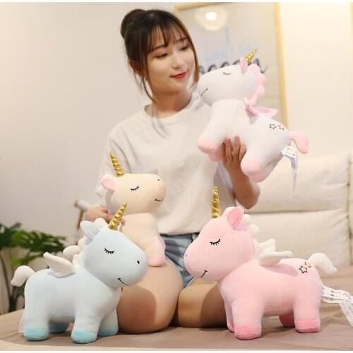 Hot Sale 33-45cm Soft Stuffed Unicorn Popular Cartoon Horse Doll Animal Toy High Quality Toys for Children Girls