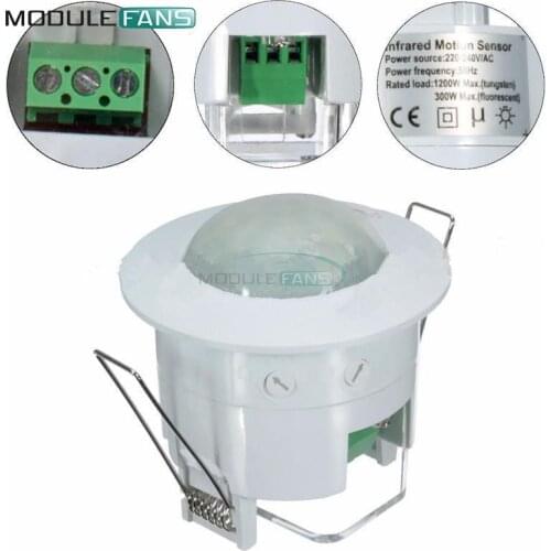 AC 220v-240V PIR Infrared Motion Human Body Sensor Detector Home Office 360 Degree Recessed Light Switch 50Hz