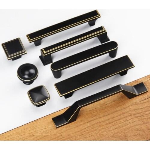 Creative Black Door Knob Zinc Alloy Wardrobe Drawer Pulls Cupboard Handle Solid Wine Cabinet Pull Furniture Hardware Supplies