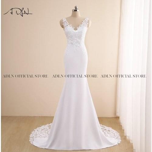 2021 New Double V-neck Mermaid Wedding Dress Bohemian Court Train Lace Bridal Gown Vestido de Novia