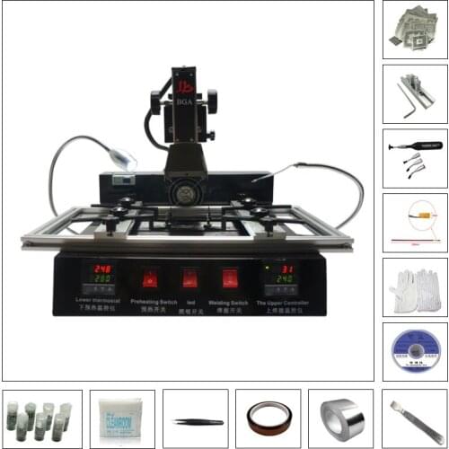 LY M770 Economic IR BGA Rework station 220V 2 Zones with 810pcs Direct Heating Stencil Reballing Kit