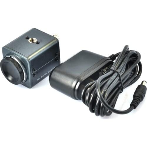 Mini BNC Industrial Microscope 800TVL Microscope Camera with 12V AC Power Adapter Support Auto Iris C Mount Microscope