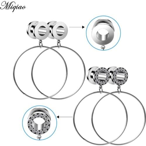 Miqiao The new stainless steel round pulley metal auricle 2 pairs of 4 pieces set puncture jewelry