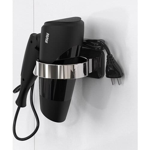 Wall-Mounted Plating Blower Bracket Hair Dryer Hanger Hair Dryer Rack Traceless No Trace Rack Plastic Bathroom Storage Rack