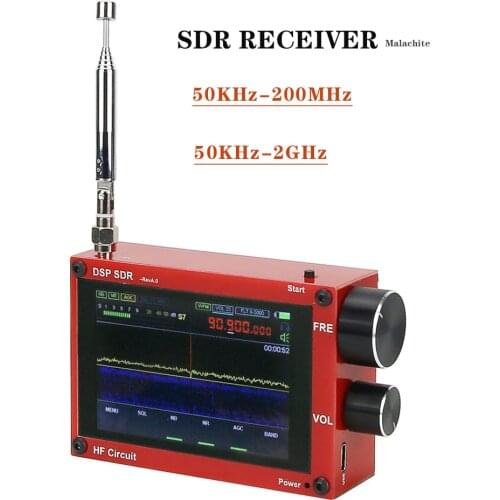 New 50KHz-200MHz/50KHz-2GHz Malahit SDR Receiver Malachite DSP Software Defined Radio 3.5" Display Battery Inside Nice Sound