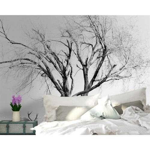 Beibehang Custom Wallpaper Living Room Bedroom Background 3d Wallpaper modern Abstract Black and White Trees Photo 3d wallpaper