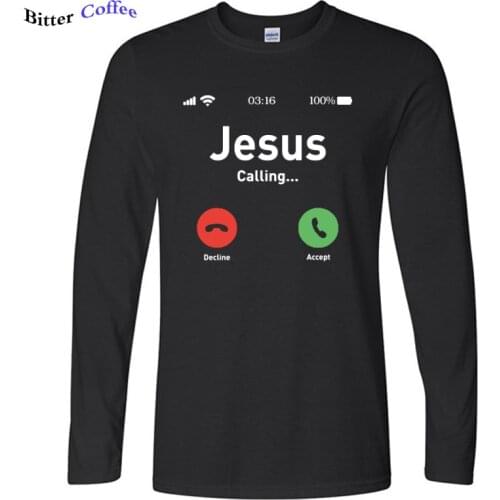 Autumn New Style Jesus T shirt Funny Calling Accept Or Decline That Is Question Design Faith Admire 100% Cotton T-shirt EU Size