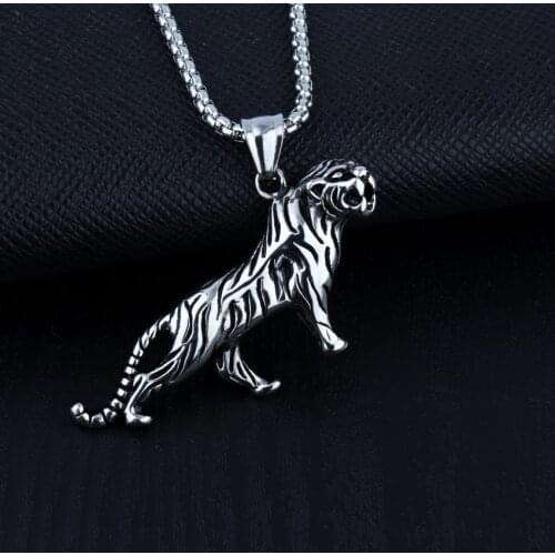 Chain Necklace Necklace for Men Male Gift Chain Animal Tiger Pendant