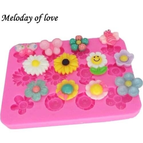 Bee butterfly chrysanthemum flower Sugarcraft Silicone cake decorating tools Fondant moulds Sugar Craft Molds DIY Cake DY0009