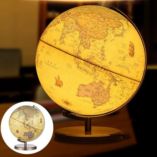 Replogle Desktop Globe Vintage Crams Antique Vintage Lighted 30cm World Globe On Metal Stand for Children Learning Studying