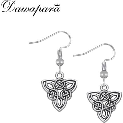 Dawapara Irish Knot Triangle Black Vintage Earring Female Ethnic Party Small dangling earrings For Women Fashion Jewelry Baroque