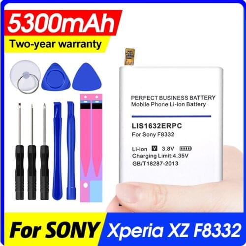 Replacement Battery For SONY Xperia XZ F8331 F8332 DUAL LIS1632ERPC 5000mAh Phone Battery 4550mAh