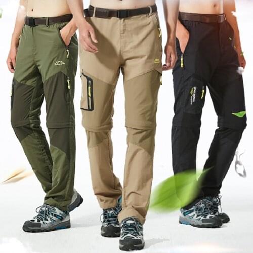 Outdoor Sport Tactical Pants Men Summer Stretch Waterproof Quick Dry Plus Size Breathable Trousers Cargo Detachable Hiking Pants