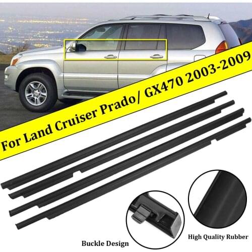 4Pcs Weatherstrips Door Belts Seal Weather Strips for Toyota Land Cruiser 120 Prado 2003-2009 For Lexus GX470 2003-2009