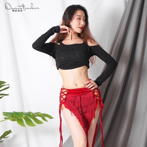 Belly Dance Clothes Womens Tassel Oriental dance Clothes Performance Customes Beginner Top+Tassel skirt Suits