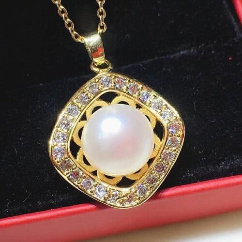 Luxury royal pearl &zircon diamonds gemstones pendant necklaces for women gold tone choker jewelry bijoux party accessories gift