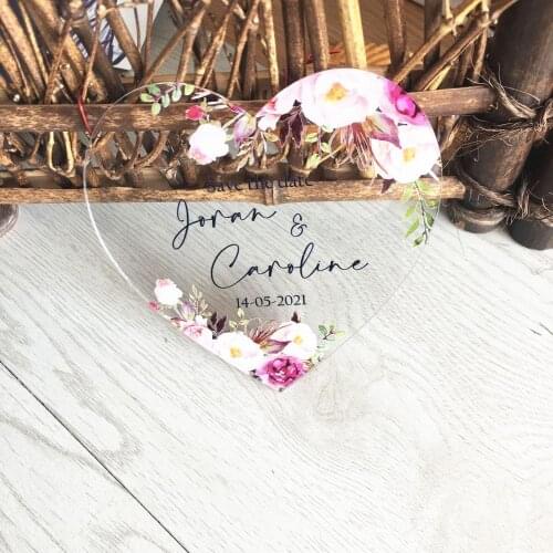 10pcs Elegant Save the Date Cards Custom Clear Heart Shape Invitations Baby Birthday Invitation Cards Design