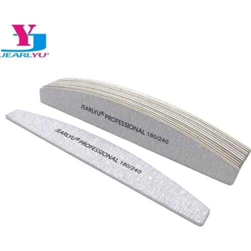 10Pcs/lot Sandpaper Nail File Manicure Buffer 180/240 Strong Thick Wooden Grey Boat Nail Care Tool Professional Lima Beauty Art