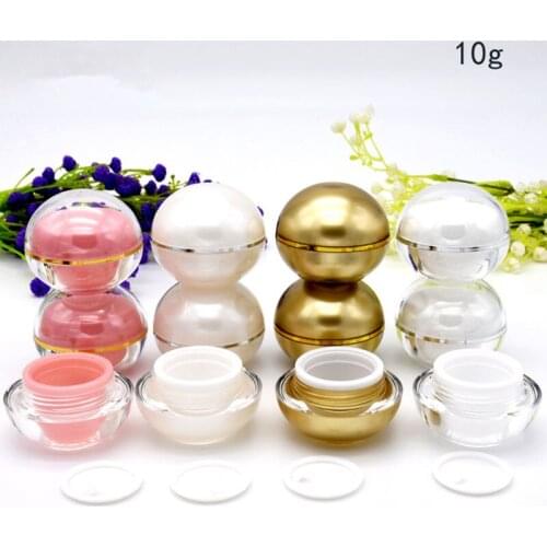 100Pcs 10g Cream Jar 4 Colors For Lip Balm Lipstick Empty Spherical Round lip gloss jar Mini sample container F20172050