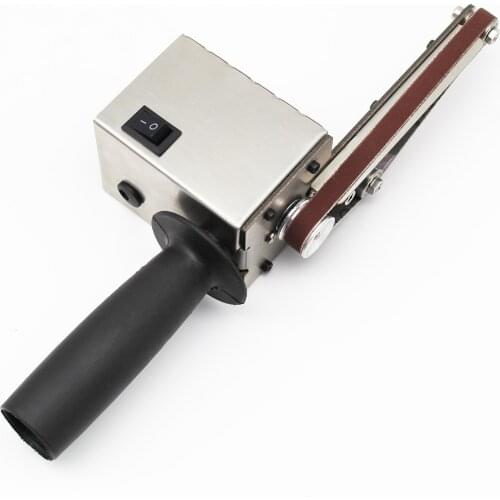 130W Mini Handheld Belt Sander Belt Grinder Polishing Machine Electric Polisher Sanding Machine Rust-removing on Metal