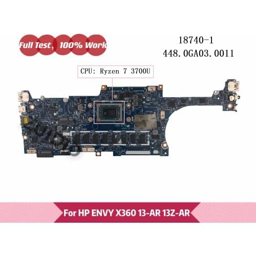 18740-1 448.0GA03.0011 For HP ENVY x360 13-AR 13Z-AR Laptop Motherboard with Ryzen 7 3700 CPU 100% tested ok
