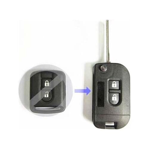 2 Buttons Replacement Modified Flip Folding Remote Key Shell Case For Nissan Micra Fob Key Cover
