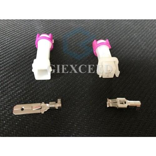 2 Sets 1 Pin Female Male Automotive MAP Sensor Battery Spring DC Plug Air Conditioner Compressor Connector For VW