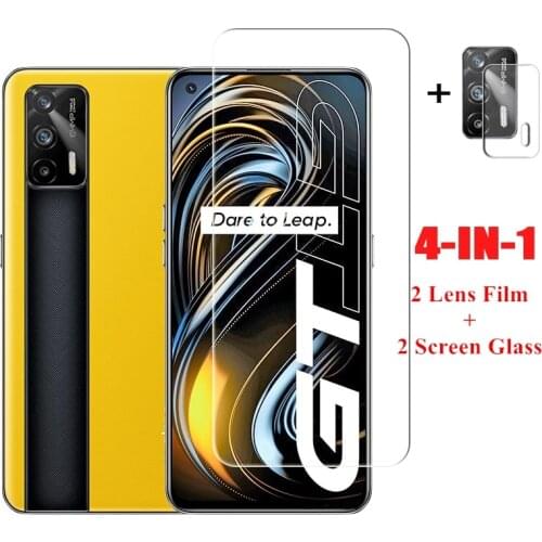 2Pcs Cover Glass For Realme GT Screen Protector For Realme GT Neo C21 Q3 Pro Tempered Glass Phone Camera Lens Film For Realme GT