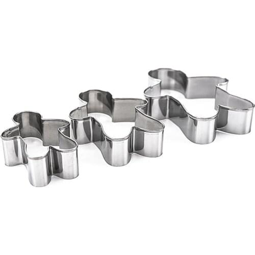 3PCS Stainless Steel Gingerbread Man Cookie Moulds Durable Fondant Cutters Kitchen Baking Tool For Year Christmas