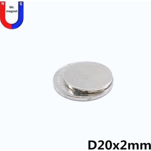 30/100/500pcs 20x2 mm neodymium magnets 20*2mm super strong rare earth NdFeB 20x2 magnet permanent mini small disc magnet round