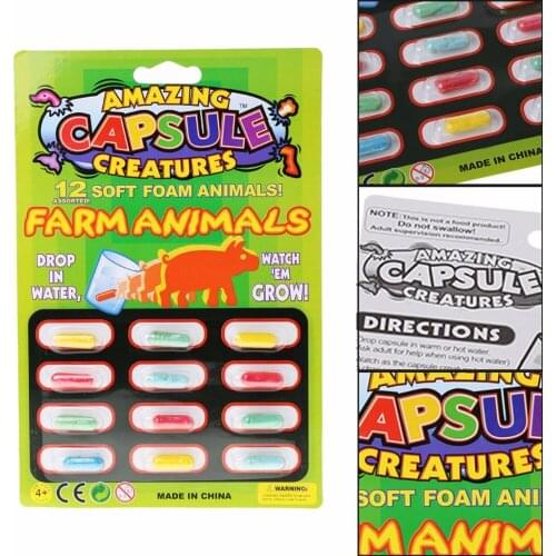 4PCS Magic Grow Capsules Baby Cognition Toys Educational Toy Larger In Water