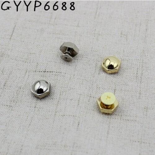 50pcs 10pcs 10mm Copper Six Angle of screw head rivet screw for bags hardware,high quality rivets accessories