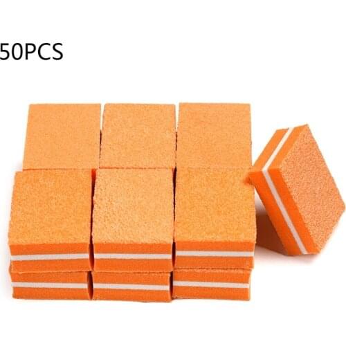 50pcs Double-sided Mini Nail File Blocks Colorful Nails Polish Sanding Buffer Strips Polishing C1FF