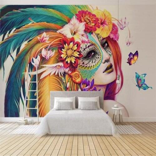 Beibehang Custom wallpaper 3d mural European style hand-painted colorful beauty background wall home decoration papel de parede