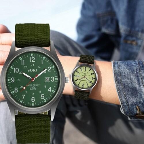 SOKI Trendy Fashion Mens Casual Watch Quartz Analog Wrist Watch Gold Luxury Youth High School Student Trend Waterproof Clock