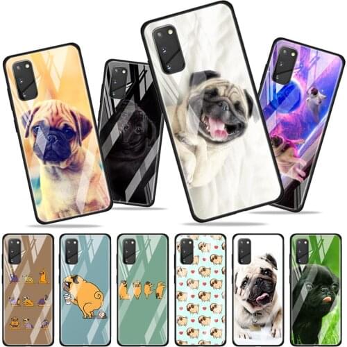 Cute Pugs Yogi Dog Tempered Glass Cover For Samsung Galaxy A01 A11 A21S A21 A31 A41 A51 A71 A81 A91 Phone Case