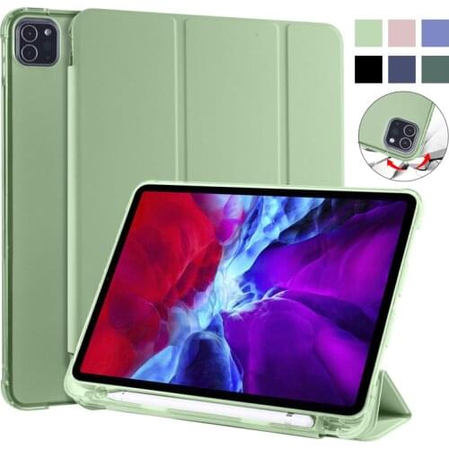For iPad Pro 12.9 2021 Case With Pencil Holder Folding Smart Cover Funda For iPad Pro 12 9 Case 2020 2021 2018