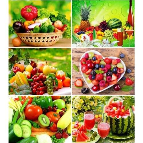 EverShine Diamond Painting Full Drill Cross Stitch 5D Diamond Embroidery Sale Fruit Bead Picture Kit Fruit Plate Wall Decor
