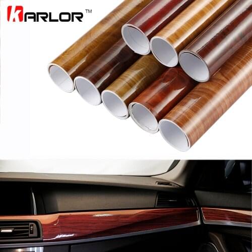 30x100cm Glossy PVC Wood Grain Car Wrap Film Decal Wood Grain Textured Automobiles Internal Decoration Sticker DIY Car-Styling