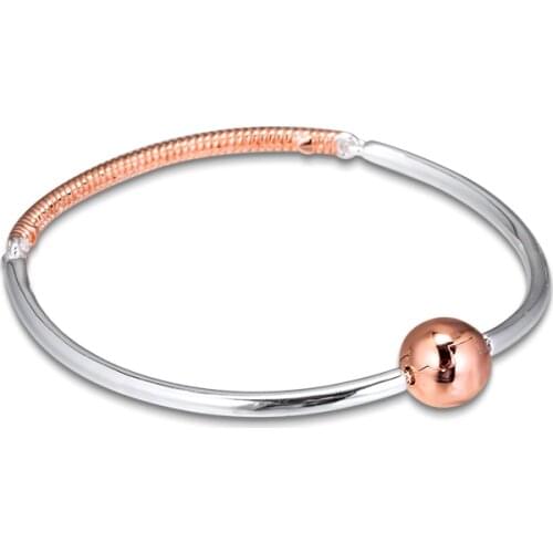 GPY Bangles for Women Moments Three-Link Bangle Bracelet Accesorios Mujer Joyas de plata 925 Sterling Silver Jewelry Lover Gift