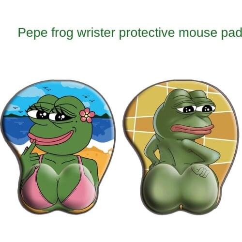 Sad Frog Sexy Frog 3D Silicone Massage Wrist Mouse Pad Notebook PC Gaming Mouse Pad Table Mat Animation Mouse Pad Non-slip Soft