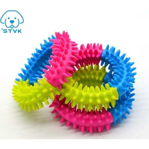 Dog Biting Ring Toy Dog Soft Rubber Molar Toy Pet Bite Cleaning Tooth Toy Increase The Intelligence Of Pets Tool Pet Products
