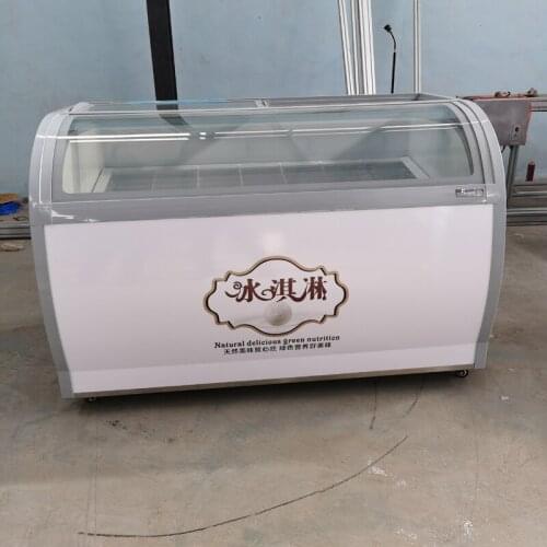Commercial Glass Door Ice Cream Display Cabinet Popsicle Showcase Ice Porridge Refrigerator Ice Cream Display Cabinet