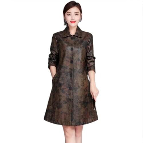 Plus Size Leather Coat Women Jackets 2021 New Coats Women Leather Jacket Long Slim Motorcycle Female Leather Clothing PU