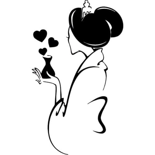 Creative Japanese Girl Love Wine Fun Car Stickers PVC Personality Body Window Fashion Exquisite Decals Waterproof Decoration