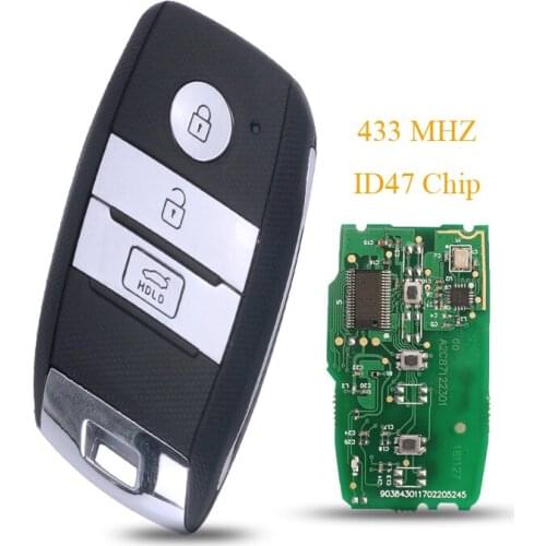 Kutery 3 Buttons Smart Remote Car Key Fob 433Mhz ID47 For KIA K5 K4 KX3 Sportage Sorento P/N 95440-3W600