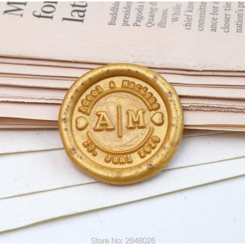 Custom wedding stamp with name and date ,Custom Wax Seal Stamp Kit,personalised wedding invitation seals,wedding gift