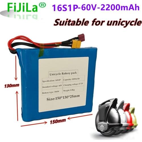 2021 New 16s1p 60V 132wh lithium ion rechargeable battery 2200mAh for electric unicycle electric scooter and electric Banks